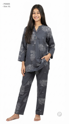 Grey Printed Night Suit | P50605