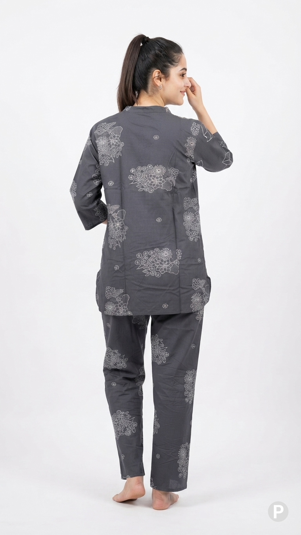 Grey Printed Night Suit | P50605