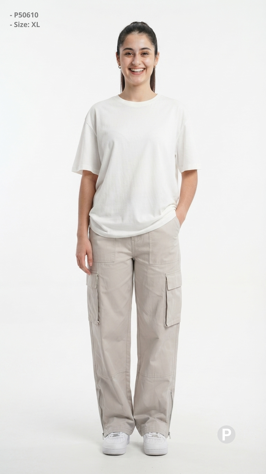 Beige Cargo Straight Lower | P50610