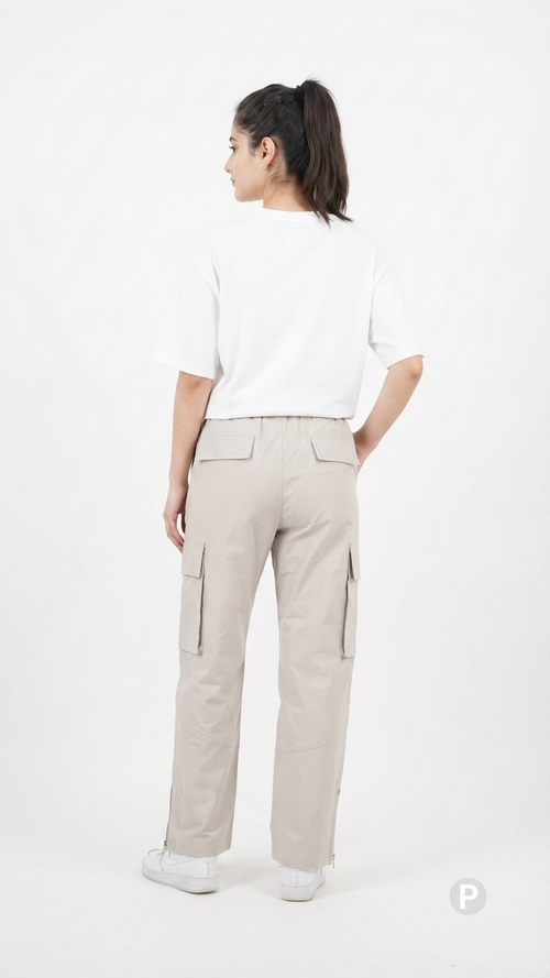 Beige Cargo Straight Lower | P50610