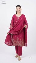 Maroon Cotton Printed Kurti Set | P50687