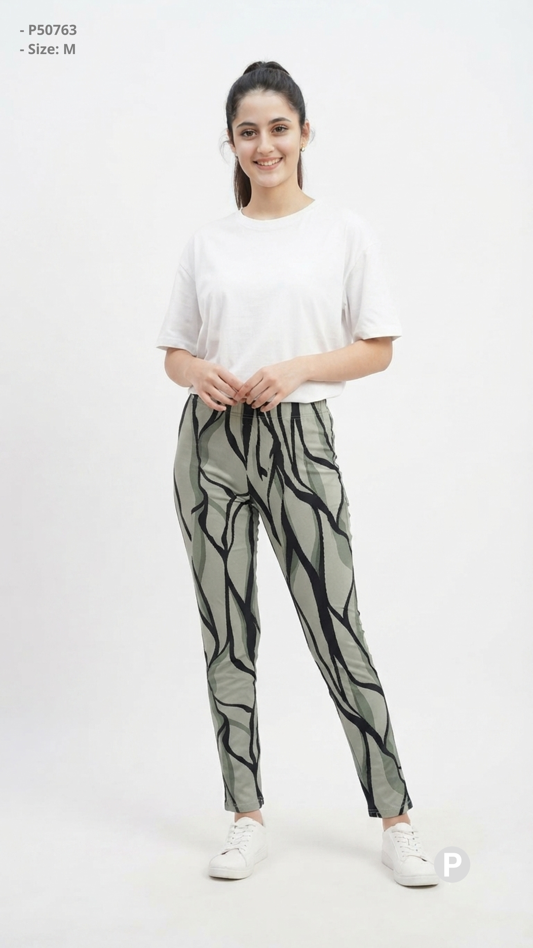 Olive Hosiery Straight Lower | P50763