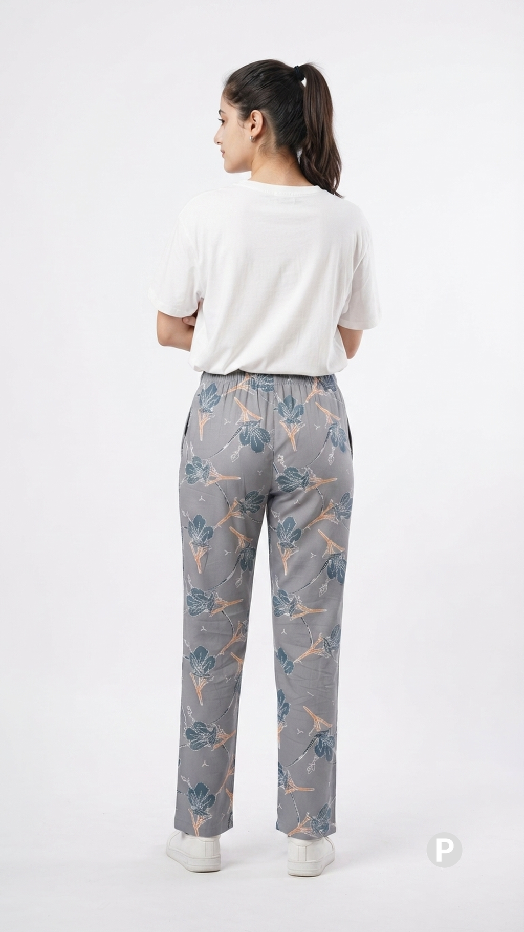 Grey Cotton Straight Lower | P50767