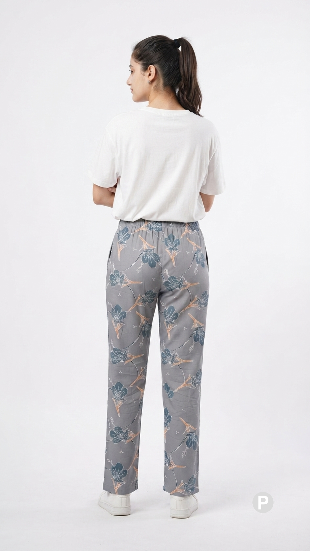 Grey Cotton Straight Lower | P50767