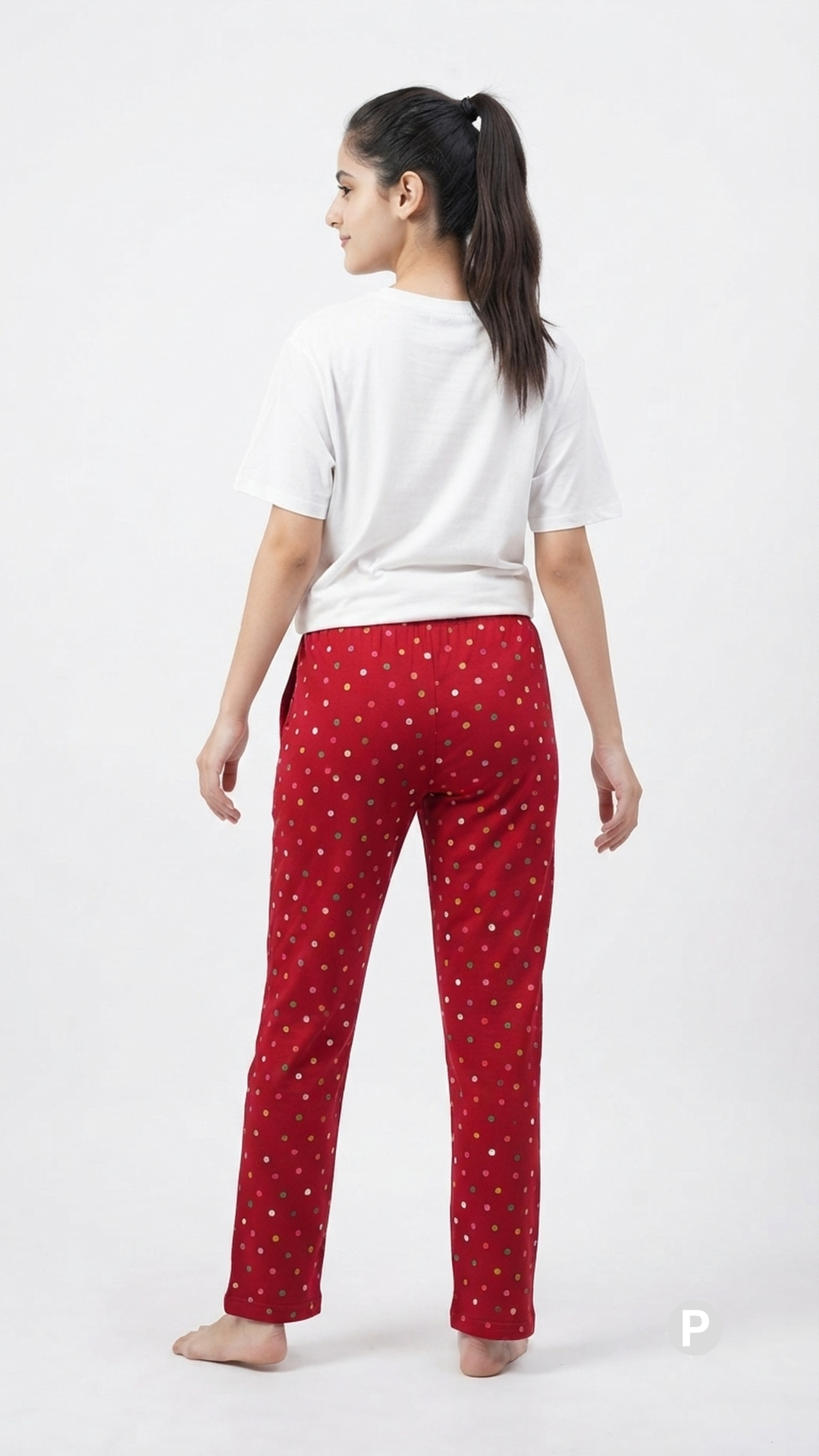 Red Hosiery Straight Lower | P50773