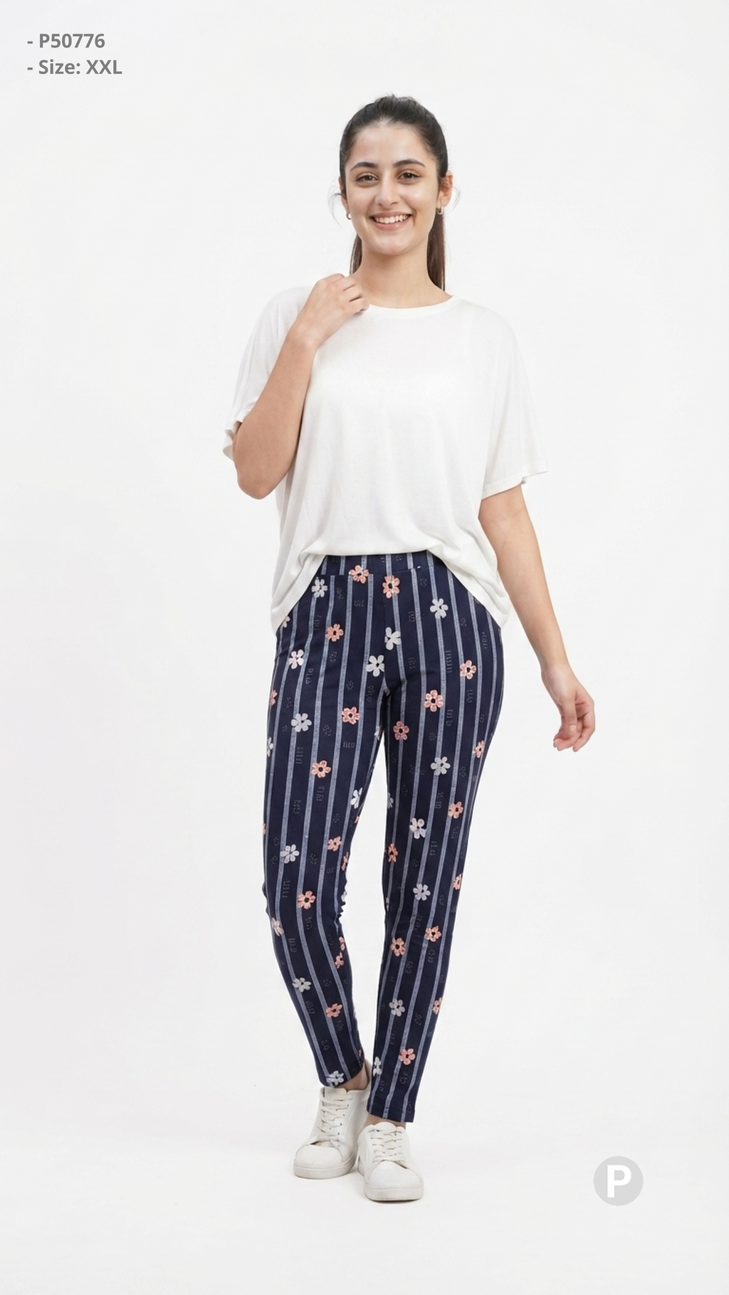 Navy Blue Hosiery Straight Lower | P50776