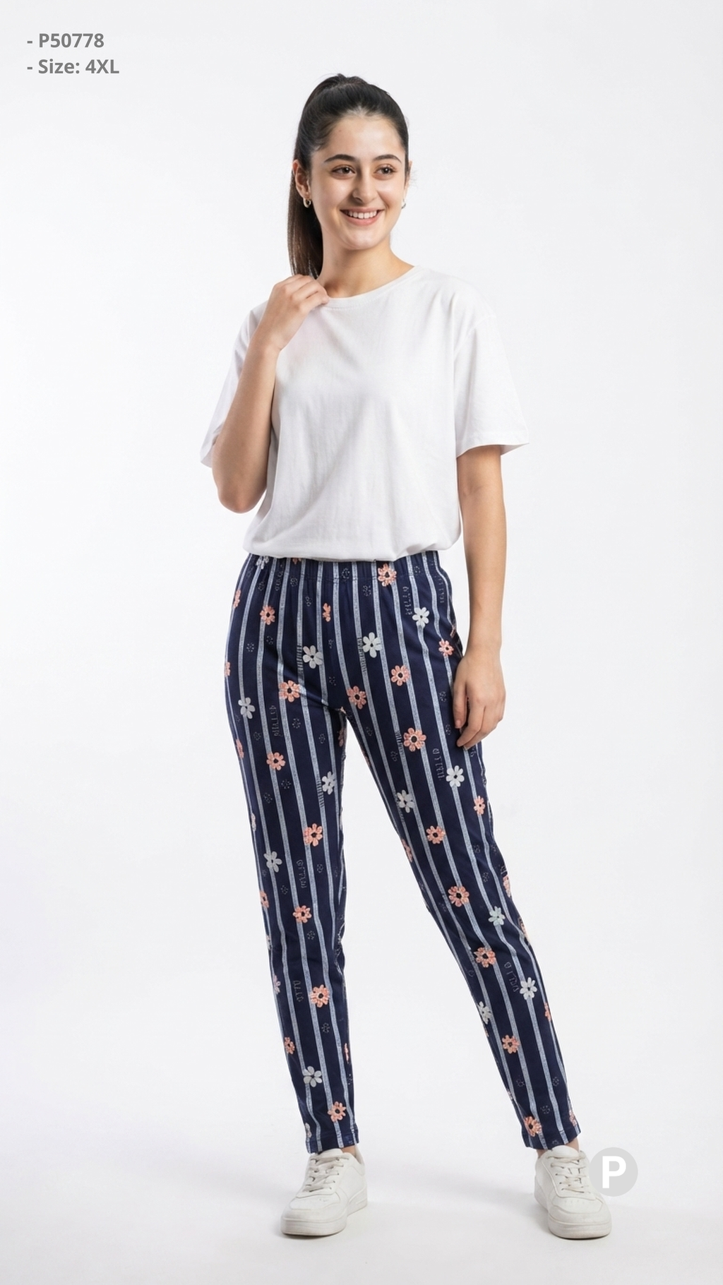Navy Blue Hosiery Straight Lower | P50778