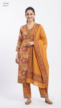 Mustard Cotton Printed Kurti Set | P51004