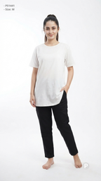 Black Cotton Straight Trouser | P51441
