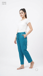 Blue Cotton Straight Trouser | P51441