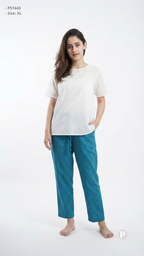 Blue Cotton Straight Trouser | P51443