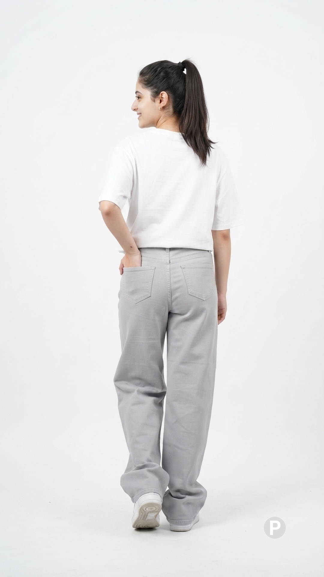Grey Denim Baggy Jeans | P52128