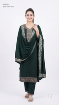 Dark Green Embroidered Kurti Set | P52493