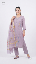 Lavender Cotton Printed Kurti Set | P52498