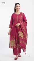 Pink Cotton Printed Kurti Set | P52685