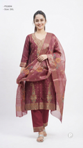 Maroon Cotton Printed Kurti Set | P52694