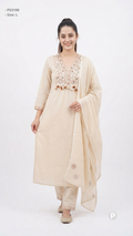 Beige Cotton Printed Kurti Set | P53190