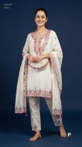 White Cotton Printed Short Kurti| P53310