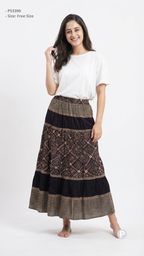 Black Printed Skirt | P53390