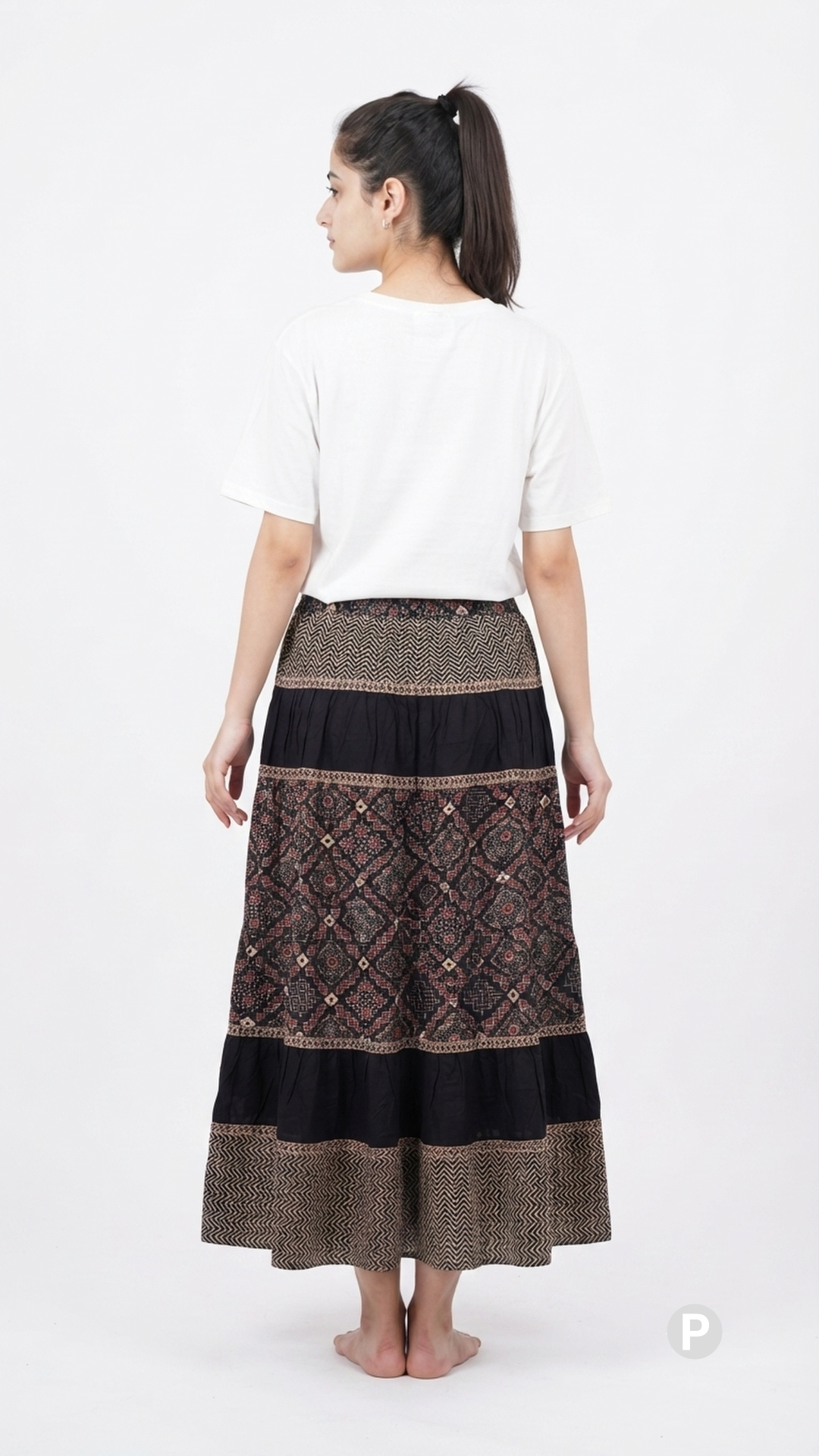 Black Printed Skirt | P53390
