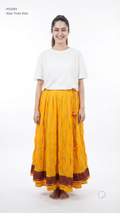 Yellow Printed Flared Skirt | P53391