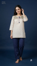 Cream Cotton Short Kurti | P53401