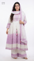 White Cotton Printed Kurti Set | P53545