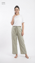Light Green Cotton Straight Palazzo | P53846