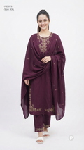 Maroon Cotton Printed Kurti Set | P53979