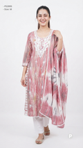 White Cotton Printed Kurti Set | P53995