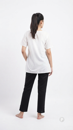 Black Cotton Straight Trouser | P54047