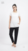 Black Cotton Straight Trouser | P54047