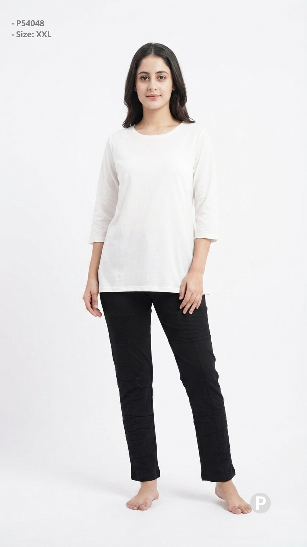 Black Hosiery Straight Trouser | P54048