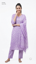 Purple Cotton Printed Kurti Set | P54365