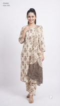 Off White Cotton Printed Kurti Set | P54365