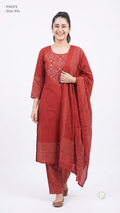Red Cotton Printed Kurti Set | P54373