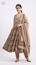 Beige Cotton Printed Kurti Set with Dupatta | P54428