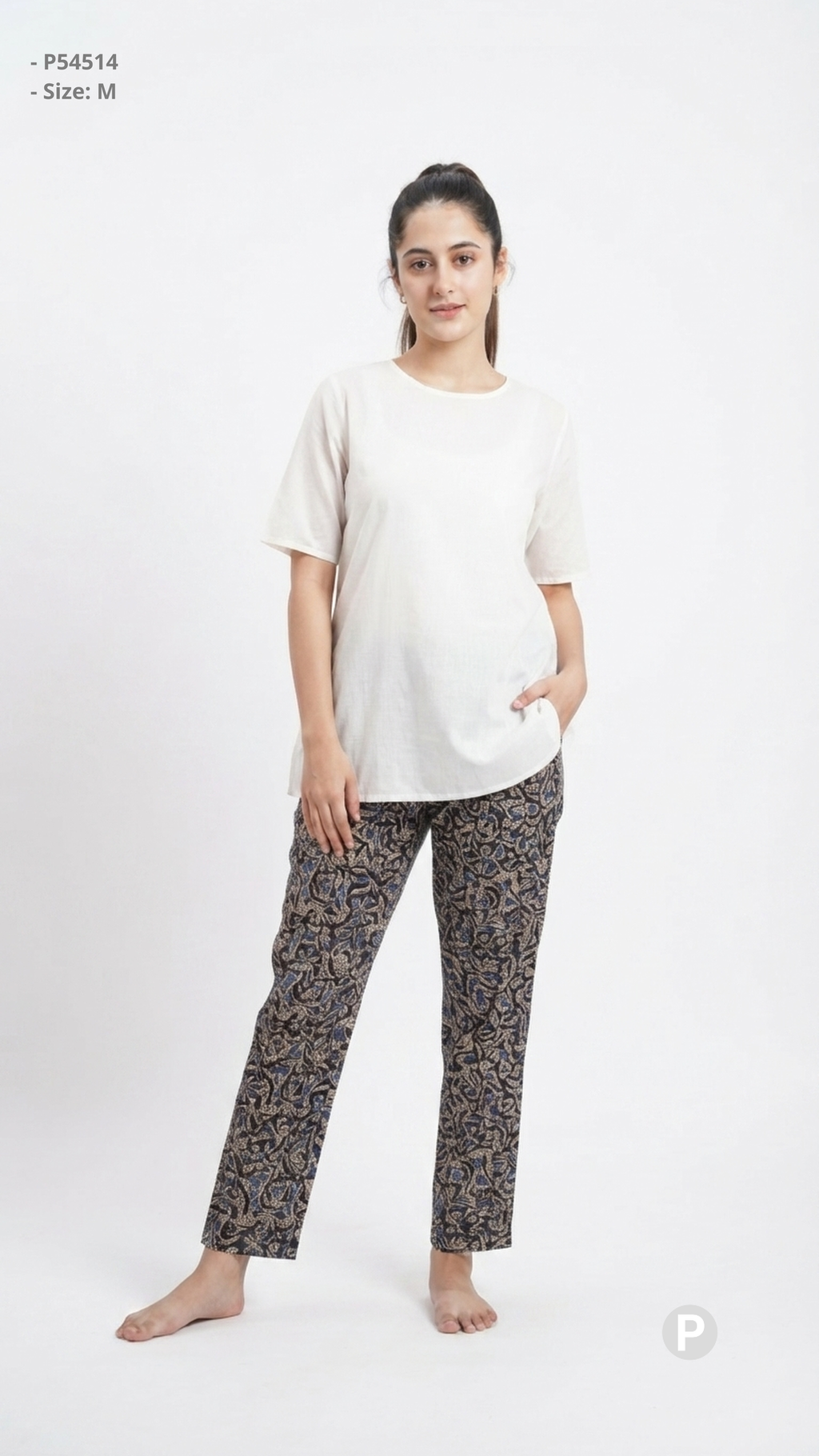 Navy Blue Rayon Straight Trouser | P54514