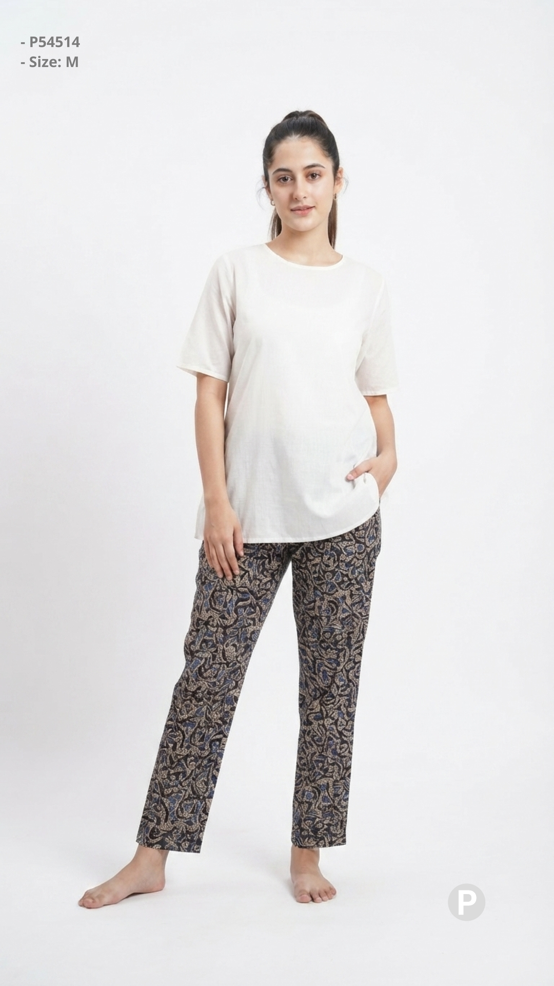 Navy Blue Rayon Straight Trouser | P54514