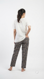 Navy Blue Rayon Straight Trouser | P54514