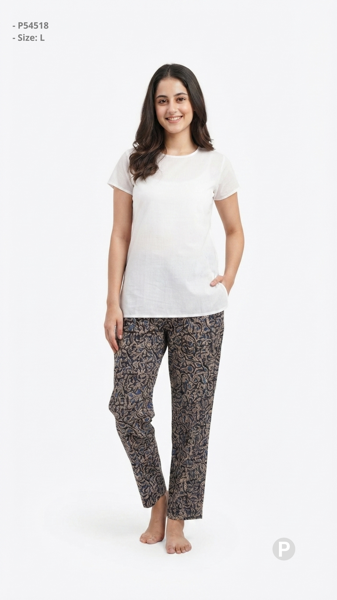 Navy Blue Rayon Straight Trouser | P54518