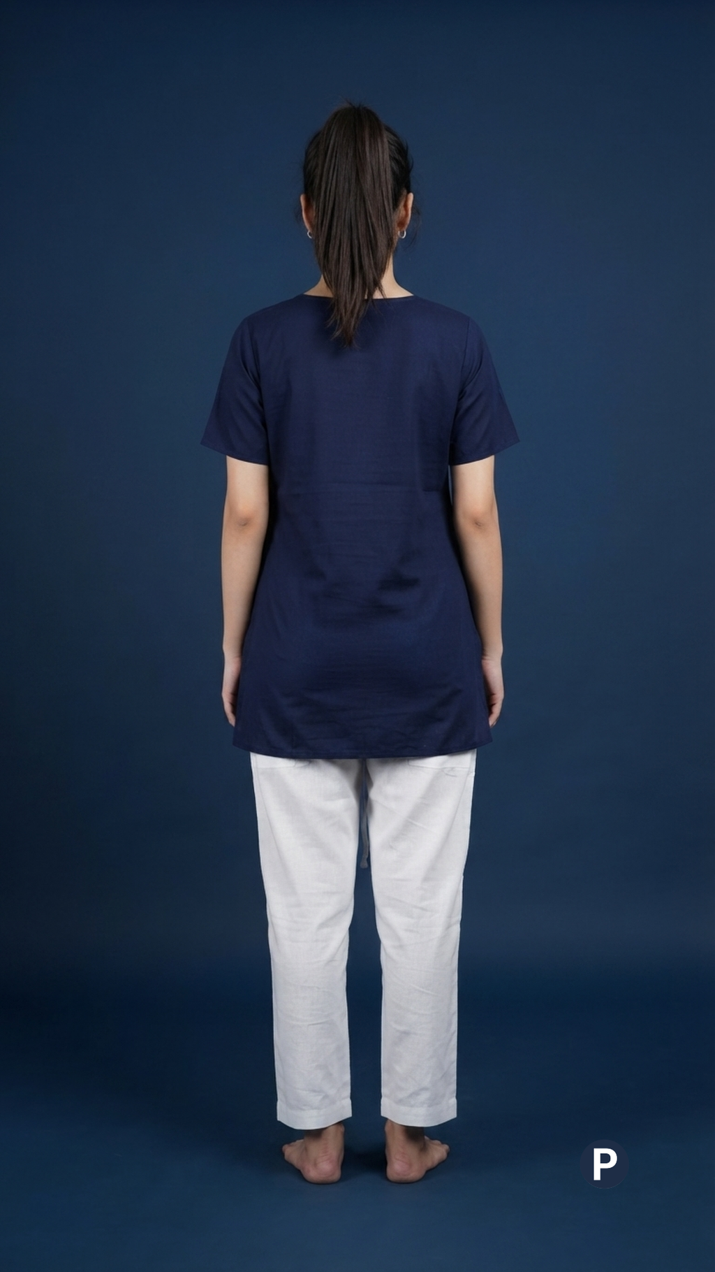 White Linen Straight Trouser | P54523