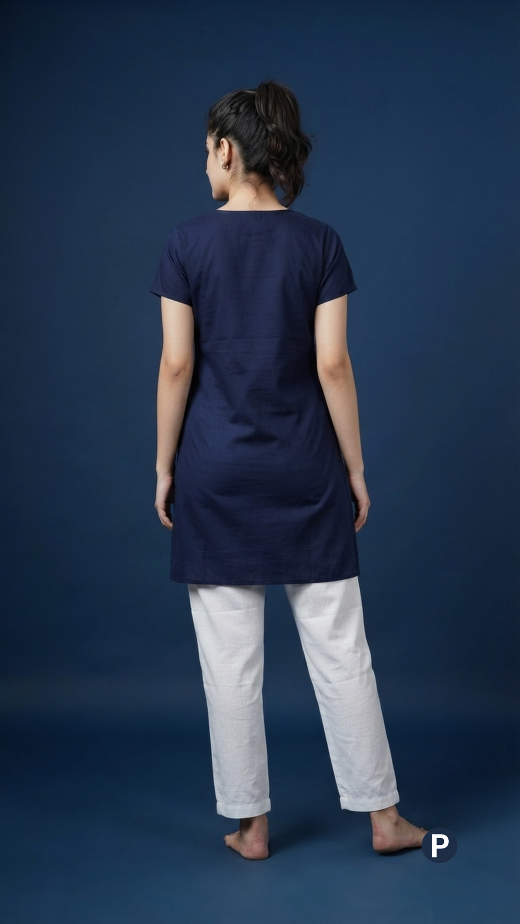 White Linen Straight Trouser | P54524