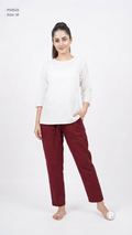 Maroon Cotton Straight Trouser | P54525