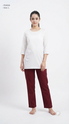 Maroon Cotton Straight Trouser | P54526