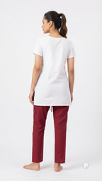 Maroon Cotton Straight Trouser | P54526