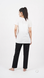 Black Cotton Straight Trouser | P54529