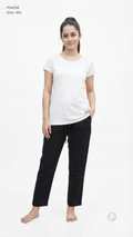 Black Cotton Straight Trouser | P54530