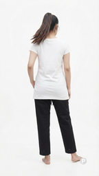 Black Cotton Straight Trouser | P54530