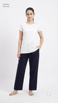 Navy Blue Cotton Straight Trouser | P54531